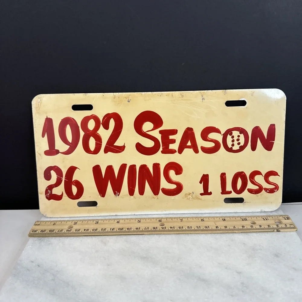 1982 Season Vintage License plate
